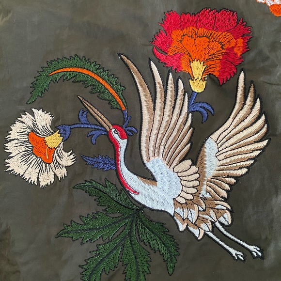 Olive Green Quilted Bomber Jacket | Women Size S - Picture 3 of 12